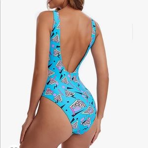 Retro HighCut Low Back Padding One Piece Swimwear Bathing Suits